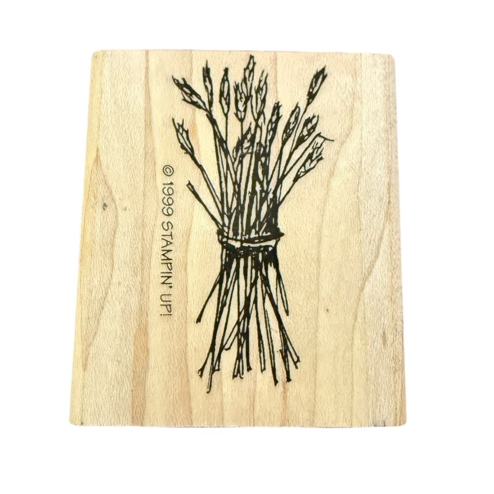 Stampin Up Vintage 1999 Bundle Of Wheat Rubber Stamp